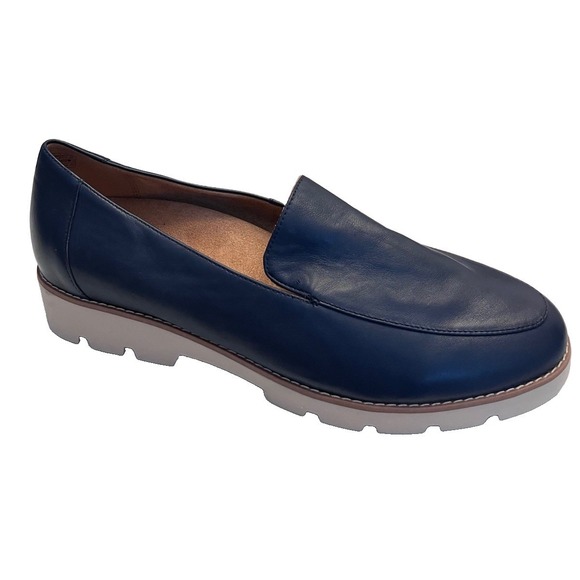 Vionic Shoes - New VIONIC Sz 12 Kensley Loafer Navy Blue Leather Slip On Flats Women's Comfort
